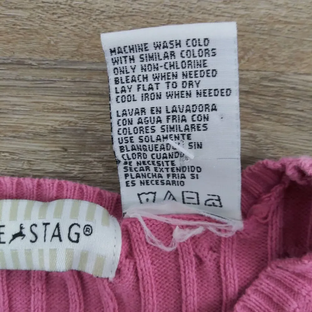 White Stag Sweater Womens Large Pink Short Sleeve Round Neck Casual Knit Top